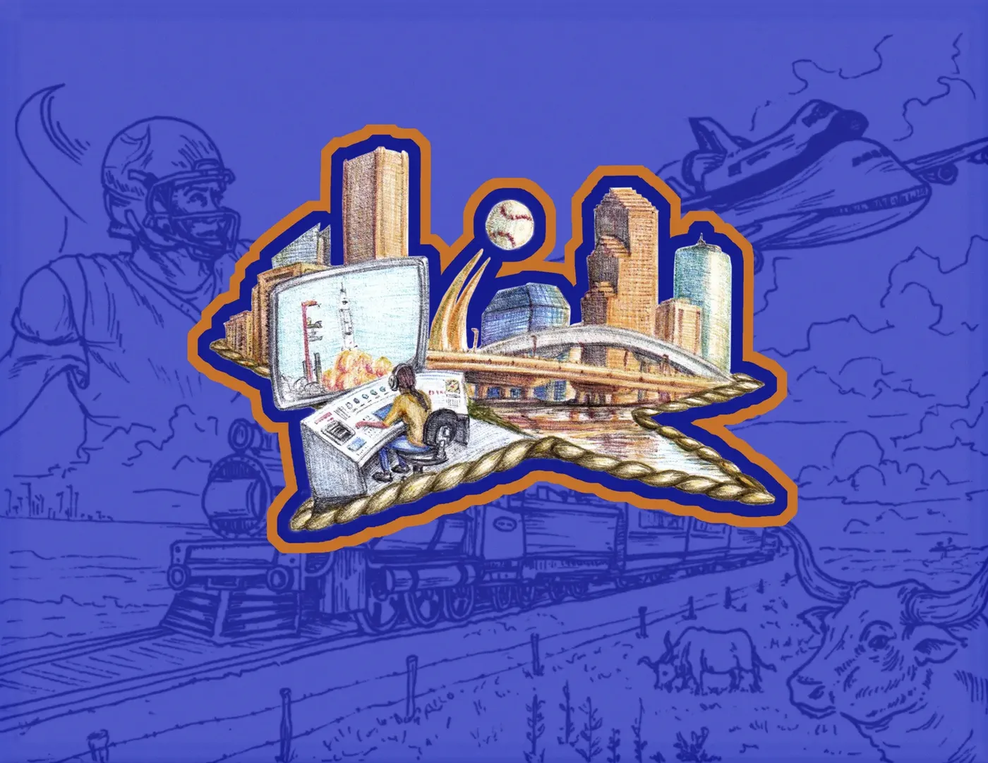 Houston, painting by Santiago Briceño for the Houston edition