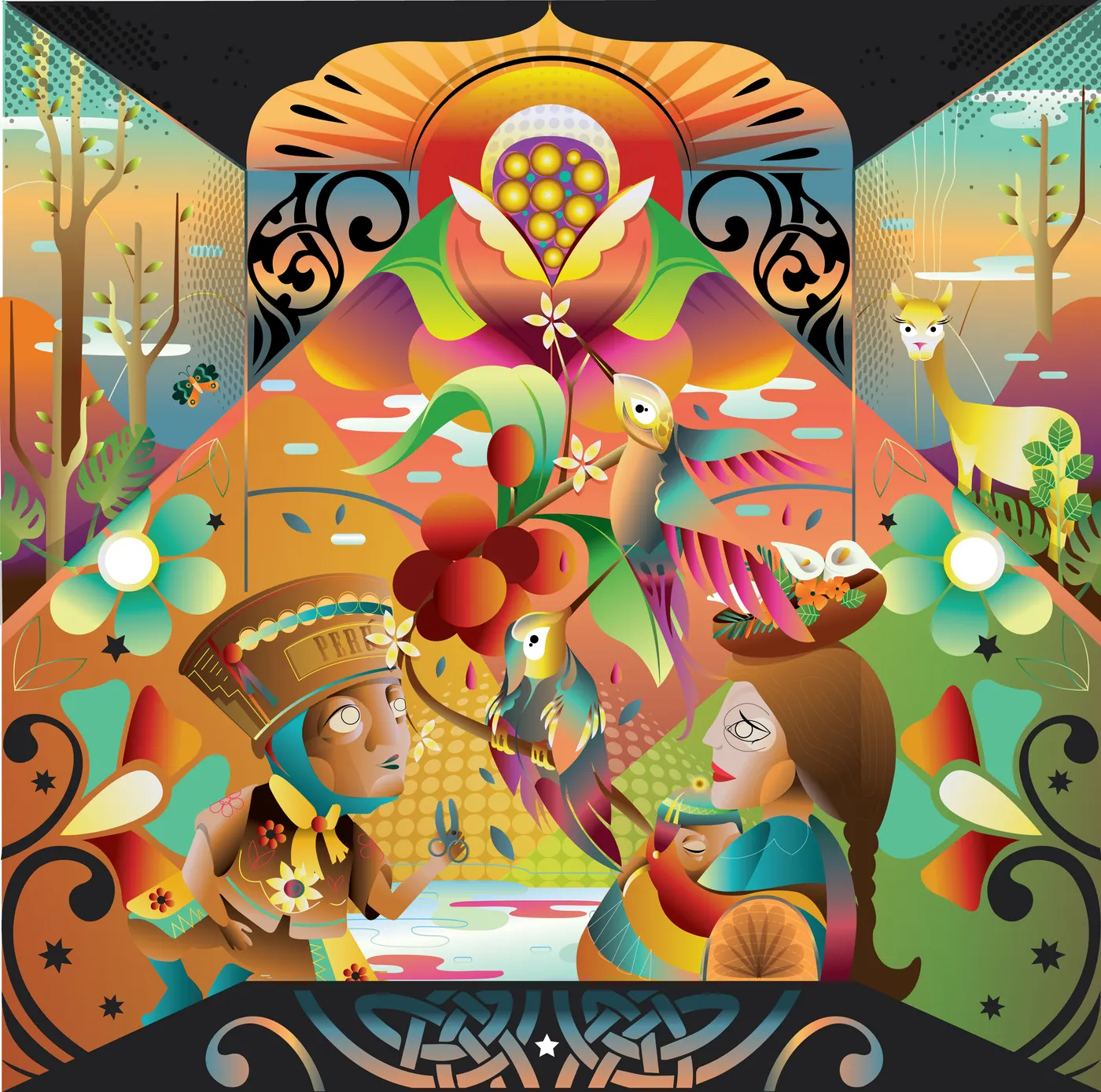Cusco, painting by Fania Fernández for the Lima edition