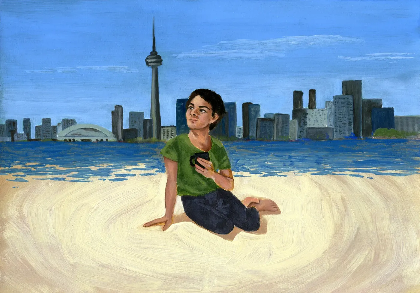 Moments, painting by Daniel Galicia for the Toronto edition