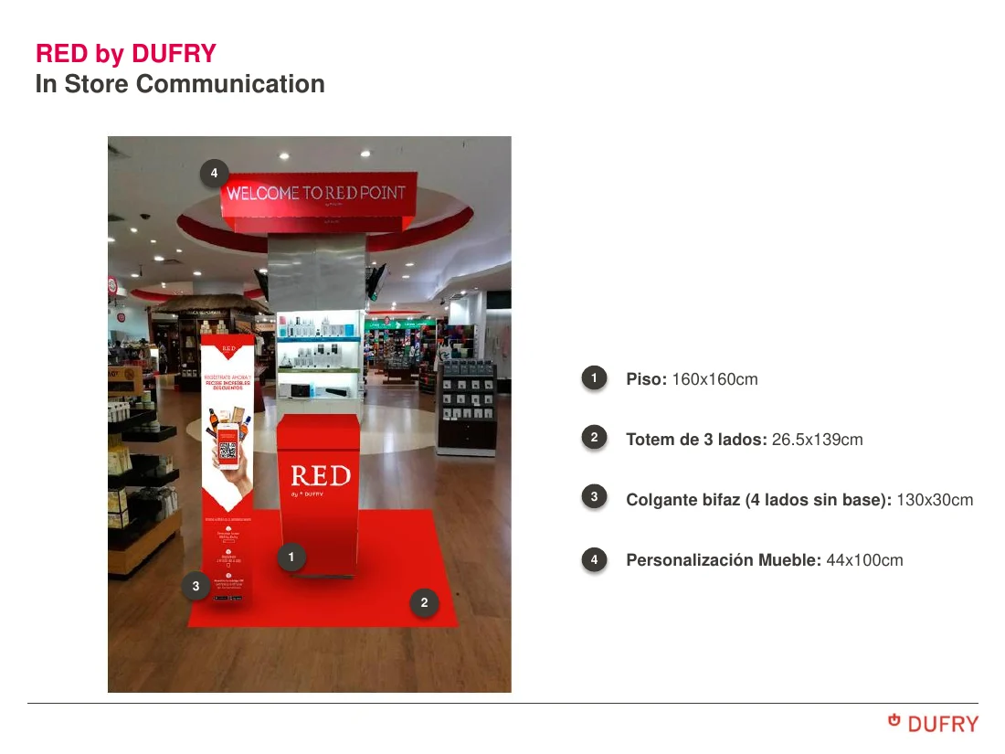 RED by Dufry in-store communication system